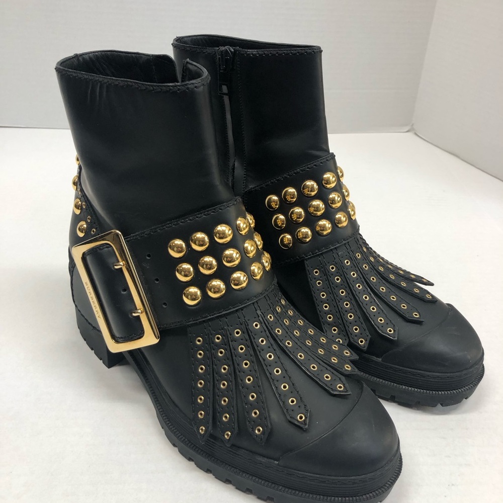Burberry Whitchester studded buckle leather booties, EUC - Picture 2 of 16